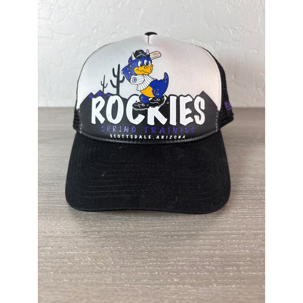 Colorado Rockies MLB New Era Dinger Spring‎ Training AZ- Youth Trucker Hat- EUC